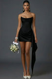 White Bodycon Corset Draped Short Bridal Shower Dress