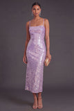 Sparkly Black Spaghetti Straps Mermaid Sequin Long Formal Dress