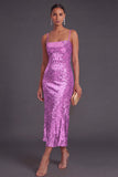 Sparkly Black Spaghetti Straps Mermaid Sequin Long Formal Dress