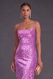 Sparkly Black Spaghetti Straps Mermaid Sequin Long Formal Dress