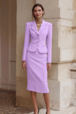 Black 2 Piece Pencil Single Breasted Midi Business Suits