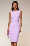 Ivory Bodycon Boat Neck Sleeveless Short Engagement Dress