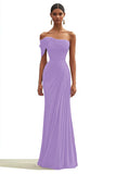 Eucalyptus One Shoulder Pleated Sheath Maxi Formal Dress