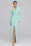 Ivory Single Breasted Sheath Peak Lapel Long Sleeves Blazer Dress