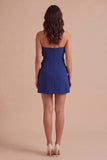 Hot Pink Floral Bodycon Strapless Short Cocktail Dress