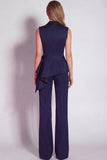 Burgundy 2 Piece Notched Lapel Business Suits with Drape