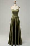 Dusty Rose Halter A Line Long Bridesmaid Dress