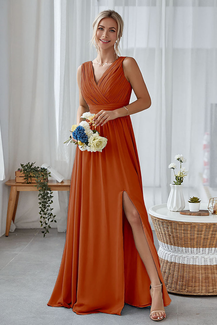paprika orange bridesmaid dresses Azazie Bondi