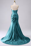 Lilac Sparkly Mermaid Corset Prom Dress with Slit