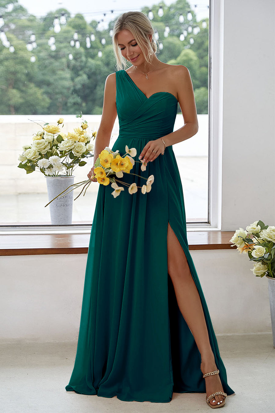 slim fit dress slacks Bari Jay Bridesmaid Dress 2508 Pine main image 0