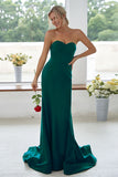Dark Navy Sweetheart Mermaid Long Bridesmaid Dress