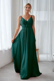 Vintage Mauve Chiffon Adjustable Straps Backless Long Bridesmaid Dress