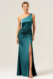 Twilight Elegant Mermaid Pleated Satin Bridesmaid Dress
