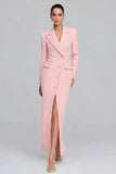 Ivory Single Breasted Sheath Peak Lapel Long Sleeves Blazer Dress