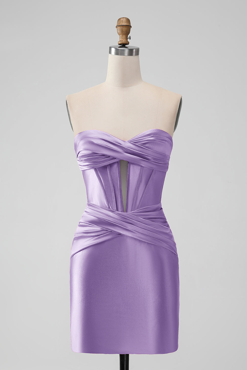 Leely Women Purple Party Dress Strapless Pleated Satin Corset Short Prom Dress leelyuk Leely Women Purple Party Dress Strapless Pleated Satin Corset Short Prom Dress leelyuk