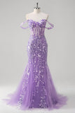 Yellow Sweetheart Corset Applique Mermaid Maxi Prom Dress with Beading