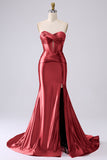 Lilac Sparkly Mermaid Corset Prom Dress with Slit
