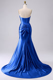 Lilac Sparkly Mermaid Corset Prom Dress with Slit