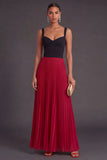 Orange and Fuchsia A Line Pleated Long Formal Dress
