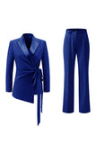 Lilac Peak Lapel 2 Piece Women Prom Suits with Sash
