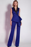 Burgundy 2 Piece Notched Lapel Business Suits with Drape