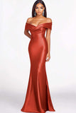 Dusty Sage Off the Shoulder Mermaid Maxi Formal Dress