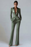 2 Piece Peak Lapel Dark Green Slim Fit Single Breasted Prom Suits