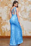 Dark Red Glitter Sequins Prom Dress