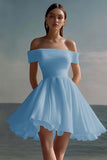 Dusty Sage Chiffon Ruched A Line Short Flowy Graduation Dress