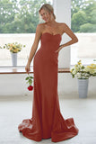 Dark Navy Sweetheart Mermaid Long Bridesmaid Dress