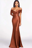 Dusty Sage Off the Shoulder Mermaid Maxi Formal Dress