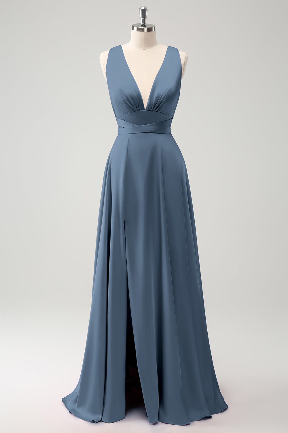 Leely Women Pink Bridesmaid Dress with Slit V-Neck Backless A Line Wedding Party Dress leelyuk Leely Women Pink Bridesmaid Dress with Slit V-Neck Backless A Line Wedding Party Dress leelyuk