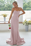Dark Navy Sweetheart Mermaid Long Bridesmaid Dress