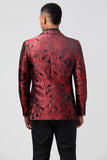 2 Piece Burgundy Stylish Men's Prom Suits with Pattern