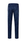 Peak Lapel Dark Blue Jacquard Men's Prom Wedding Party Suits
