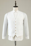 White Jacquard Shawl Lapel 3 Piece Prom Formal Suits