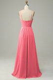 V-neck Sleeveless A-Line Floor Length Bridesmaid Dress