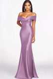 Dusty Sage Off the Shoulder Mermaid Maxi Formal Dress