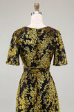 Dark Green Velvet A-Line Wedding Party Dress Dress with Sash
