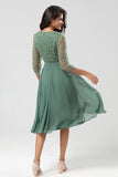 Eucalyptus A Line V-Neck Bridesmaid Dress