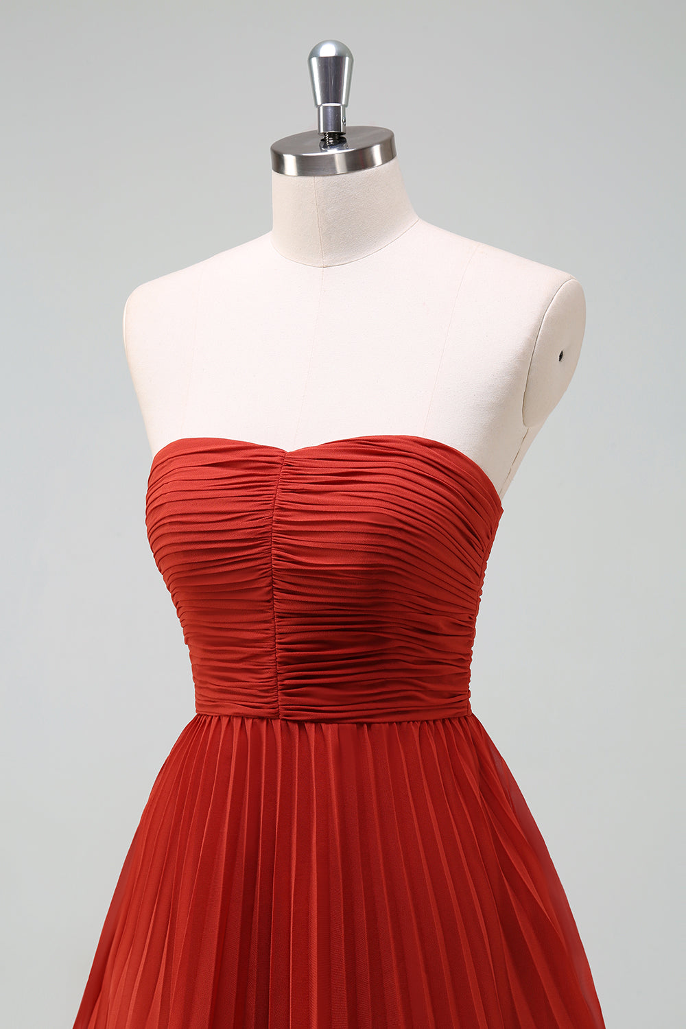 Leely Women Burgundy Long Bridesmaid Dress Strapless Tiered Wedding Party Dress leelyuk Leely Women Burgundy Long Bridesmaid Dress Strapless Tiered Wedding Party Dress leelyuk
