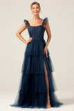 Detachable Straps A Line Eucalyptus Bridesmaid Dress