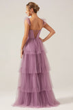 Detachable Straps A Line Eucalyptus Bridesmaid Dress