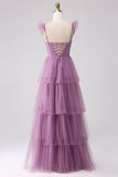 Detachable Straps A Line Eucalyptus Bridesmaid Dress