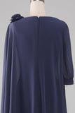 Sheath/Column Scoop Beaded Knee-Length Chiffon Mother of the Bride Dress
