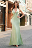 Dusty Blue Mermaid Halter Bridesmaid Dress