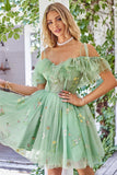 Cute A Line Lavender Off the Shoulder Corset Prom Dress with Ruffles