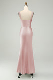 Dusty Sage Sweetheart Corset Mermaid Satin Long Wedding Guest Dress