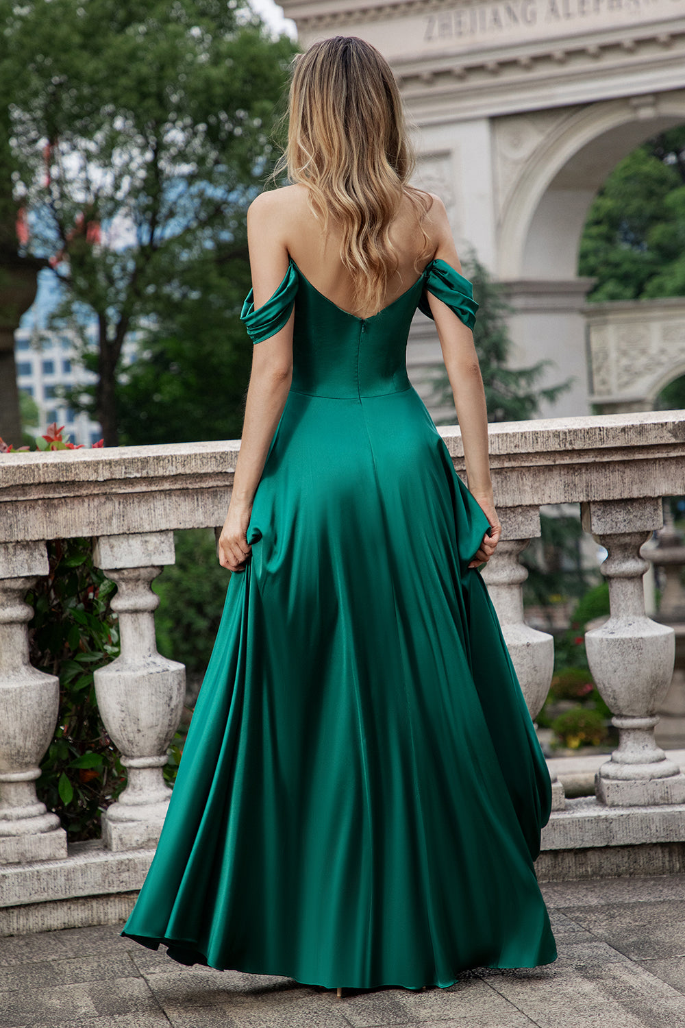 dark green bridesmaid dresses ZAPAKA Women Satin Long Dress A-Line Spaghetti Straps Ruched Lace-Up Back Wedding Guest Dress, Satin color / US22W Whether you are dressing it for a wedding party Green Bridesmaid Dresses: All Shades