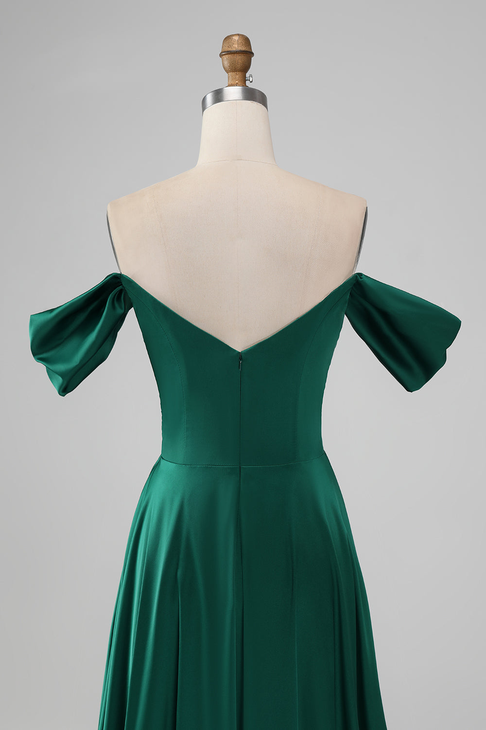 Leely Women Dark Green Long Bridesmaid Dress A Line Off the Shoulder Pleated Satin Formal Dress leelyuk Leely Women Dark Green Long Bridesmaid Dress A Line Off the Shoulder Pleated Satin Formal Dress leelyuk